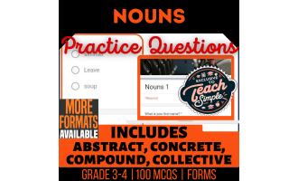 Nouns Practice Questions - Grade 3-4 Grammar (Google Forms)