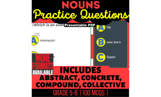 Nouns Practice Questions - Grammar Grade 5-6 (Presentable PDF)