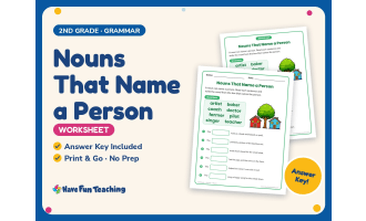 Nouns That Name a Person Worksheet – 2nd Grade Grammar Practice