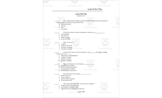 Novel Study Guide: Lord od the Flies