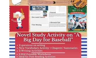 Novel Study Worksheets - A Big Day for Baseball - Magic Tree House