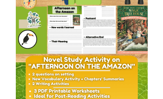Novel Study Worksheets - "Afternoon on the Amazon" - Magic Tree House
