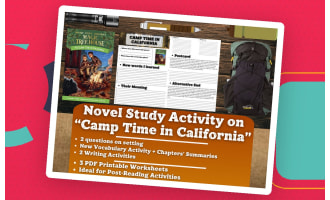 Novel Study Worksheets - Camp Time in California - Magic Tree House