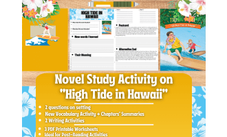 Novel Study Worksheets - High Tide in Hawaii - Magic Tree House