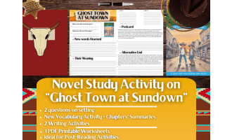 Novel Study Worksheets on "Ghost Town at Sundown" - Magic Tree House