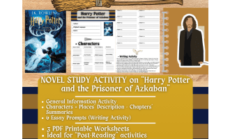 Novel Study Worksheets on "Harry Potter and the Prisoner of Azkaban"