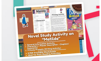 Novel Study Worksheets on "Matilda" by Roald Dahl