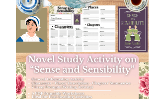 Novel Study Worksheets on "Sense and Sensibility" by Jane Austen