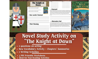 Novel Study Worksheets on "The Knight at Dawn" - Magic Tree House