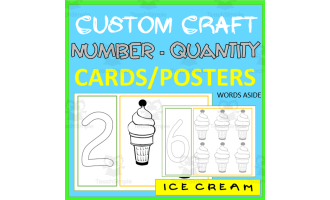 NUMBER AND QUANTITY CUSTOM CARDS | COLOR TRACE | ice cream