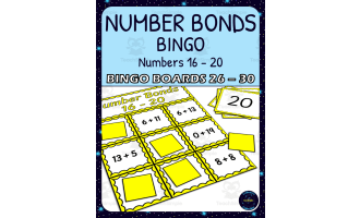 Number Bonds 16-20 Bingo - Boards 26-30