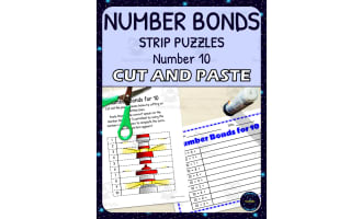 Number Bonds for 10 Practice - Cut and Paste Strip Puzzle
