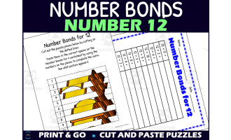 Number Bonds for 14 Practice - Cut and Paste Puzzle by Teach ...