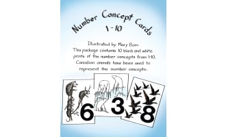 NUMBER CONCEPT CARDS 1-10 (ANIMAL PICTURES) Gr. K-3