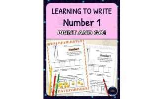 Number Formation Practice Worksheets - Learning to Write Number 1
