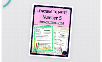 Number Formation Practice Worksheets - Learning to Write Number 5