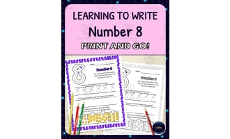 Number Formation Practice Worksheets - Learning to Write Number 8