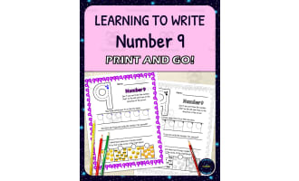 Number Formation Practice Worksheets - Learning to Write Number 9