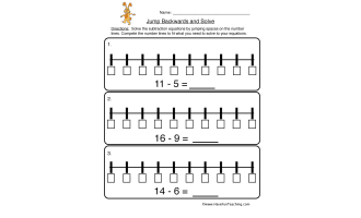 Number Line Jump Forward and Solve Worksheet by Teach Simple