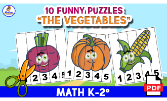 NUMBER PUZZLES 1 TO 5 - Vegetable Theme