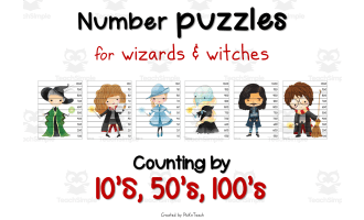 NUMBER PUZZLES for wizards - counting by 10s, 50s, 100s