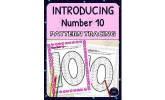 Number Recognition Worksheets | Pattern Tracing Activity | Number 10