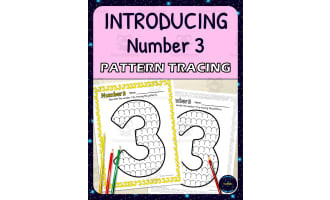 Number Recognition Worksheets | Pattern Tracing Activity | Number 3