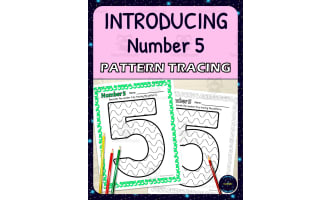 Number Recognition Worksheets | Pattern Tracing Activity | Number 5