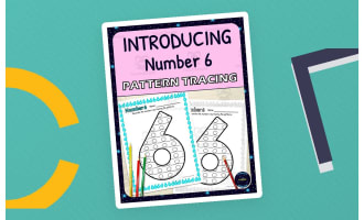 Number Recognition Worksheets | Pattern Tracing Activity | Number 6