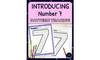 Number Recognition Worksheets | Pattern Tracing Activity | Number 7