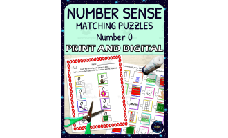 Number Sense Matching Puzzles for Number 0