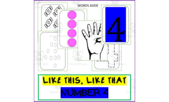 NUMBER SENSE POSTERS ACTIVITY MATS: number '4' trace dot paint count