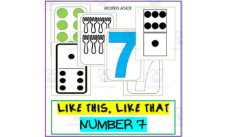 NUMBER SENSE POSTERS ACTIVITY MATS: number '7' trace dot paint count