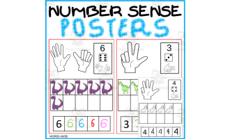 Number Sense POSTERS : dinosaurs (color/ b&w)
