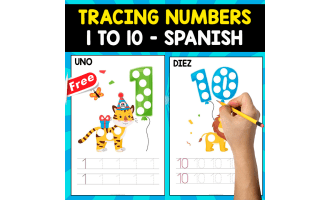 NUMBERS 1 TO 10 IN SPANISH | FOR TRACING | MATH