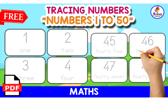 NUMBERS 1 TO 50 | TRACING FLASHCARDS