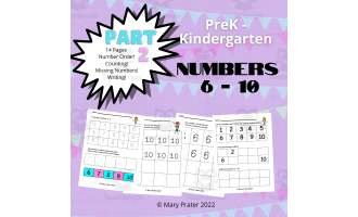 Numbers 6-10 Practice Worksheet Pack