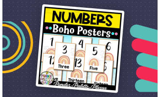 Numbers Boho Posters - 1 to 20 | Calm & Stylish Classroom Decor