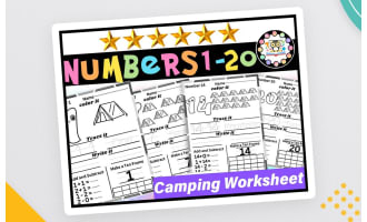 Numbers Counting 1 to 20 Worksheets  | Kindergarten Math Number