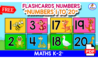 NUMBERS FLASHCARDS 1 to 20 | Animals Theme