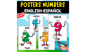 NUMBERS POSTERS 1-10 | ENGLISH + SPANISH
