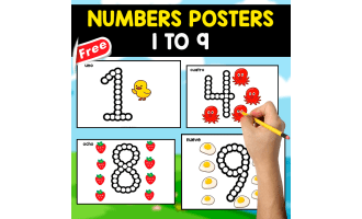 NUMBERS POSTERS 1 TO 9 | DOT-DOT ACTIVITY