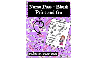 Nurse Pass - Blank - Print and Go