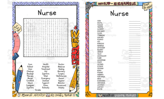 Nurse word search & scramble