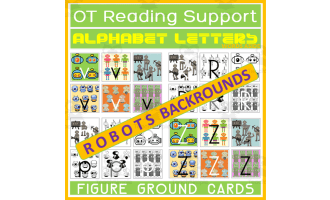 Occupational Therapy Reading Writing Support Robots Themed Cards