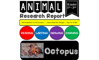 Ocean Animal Research Writing Project on the OCTOPUS for K-2nd Grade