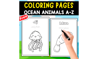 OCEAN ANIMALS | ALPHABET BOOK A-Z