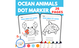 Ocean Animals Dot Marker Worksheets