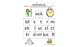 OCK Word Family Worksheet