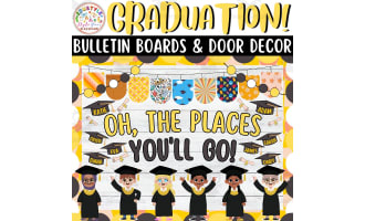 Oh, the places you'll go!: Graduation Bulletin Board & Door Decor Kit